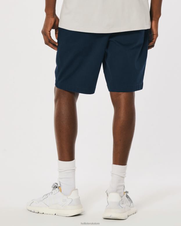 Bottoms Hollister Men Flat-Front Twill Shorts 9\\ 488201141 Navy